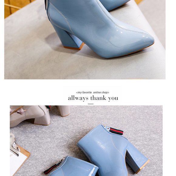 sky blue ankle boots